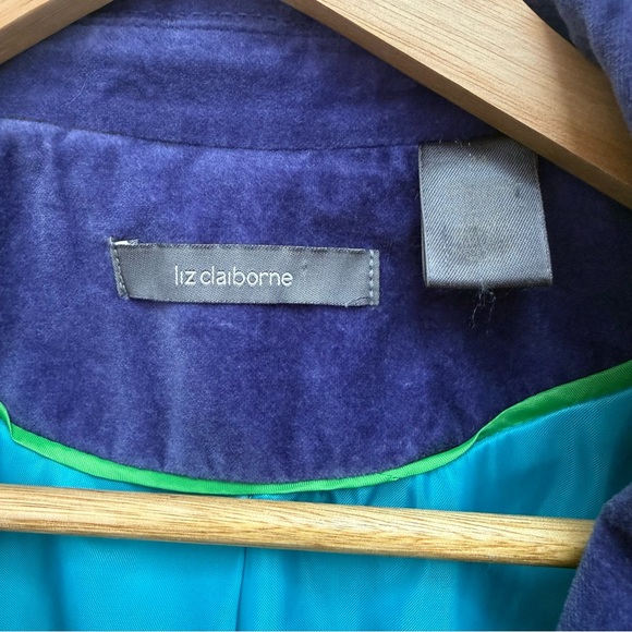 Liz Claiborne Purple Velvet Blazer Women’s Size 14 - Picture 8 of 11